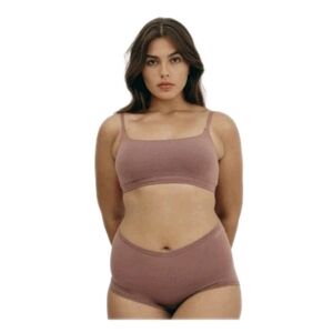 Organic Basics Flex Bralette Rose Wood Women's Medium NWT